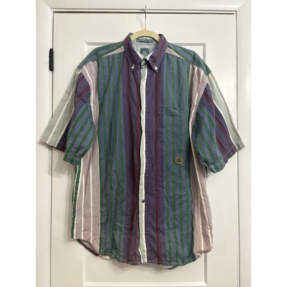 Vintage McIntosh & Seymour Men's XL World Soccer Rugby Short Sleeve Button Shirt